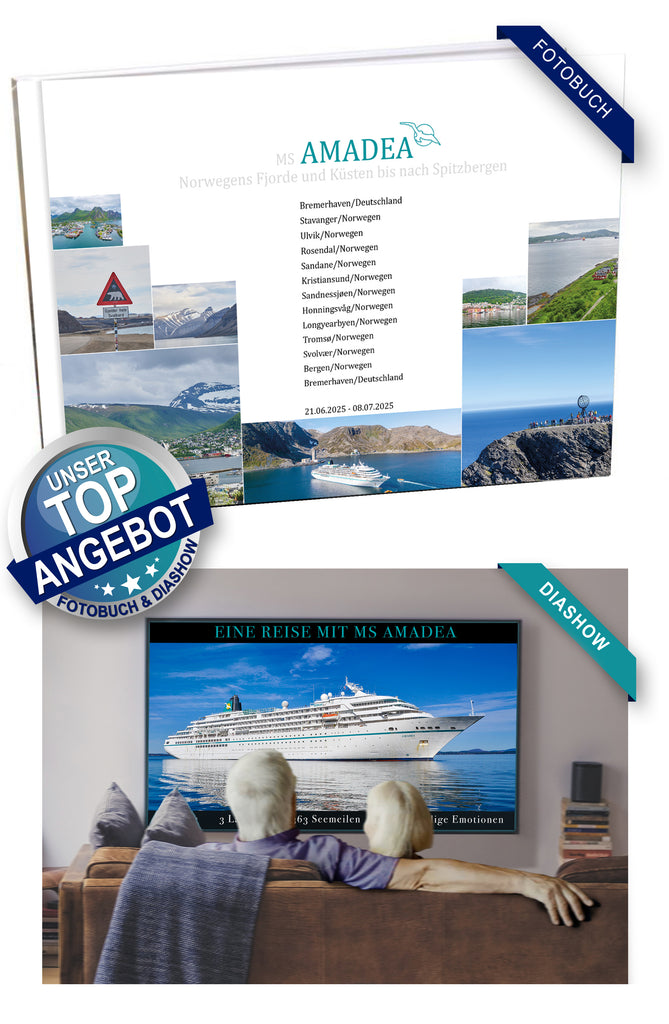 AMA501_ Norwegens Fjorde und Küsten bis nach Spitzbergen mit MS Amadea 21.06.2025 - 08.07.2025