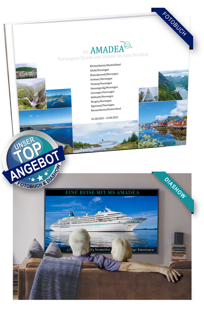 AMA503_ Norwegens Fjorde und Küsten bis zum Nordkap mit MS Amadea 01.08.2025 - 15.08.2025