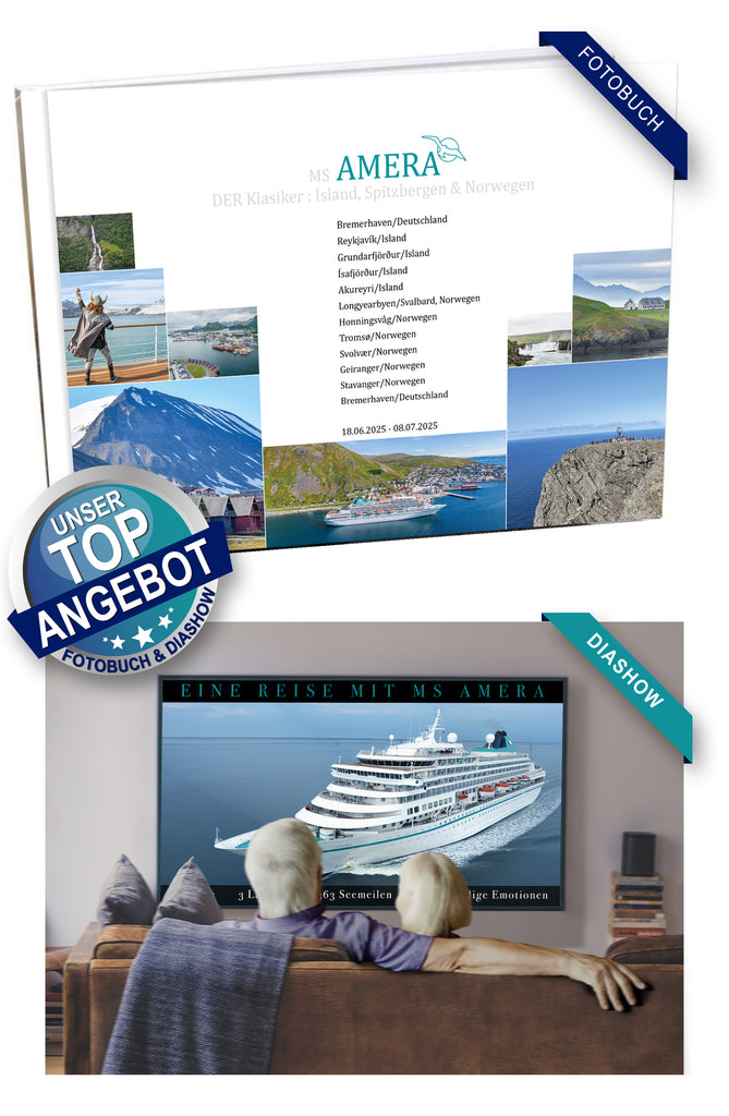 AMR136_ DER Klasiker : Island, Spitzbergen & Norwegen mit MS Amera 18.06.2025 - 08.07.2025