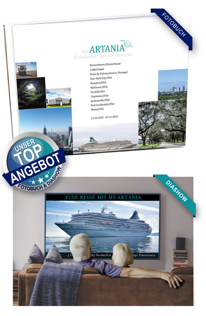 ART285F_ Ärmelkanal - Azoren - Amerika mit MS Artania 14.10.2023 - 07.11.2023