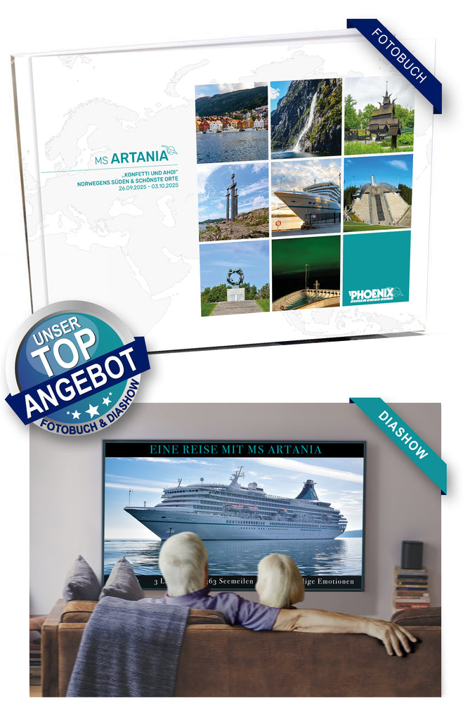 ART379_ ,,Konfetti und Ahoi“ Norwegens Süden & schönste Orte mit MS Artania 26.09.2025 - 03.10.2025