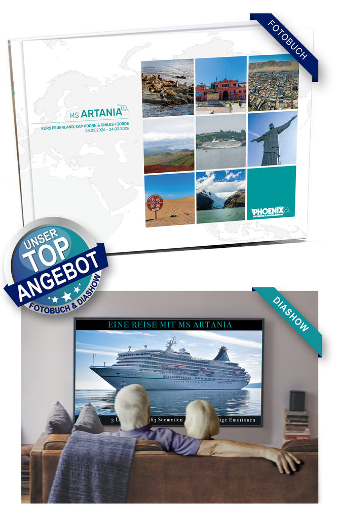 ART391_ Kurs Feuerland, Kap Hoorn & Chiles Fjorde mit MS Artania 24.02.2026 - 24.03.2026