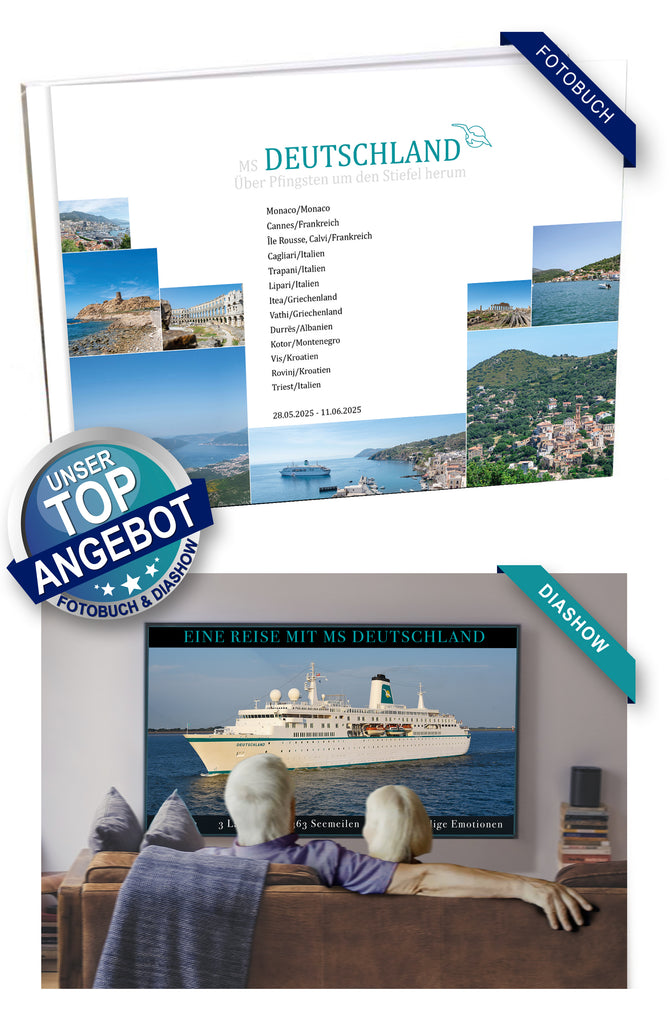 DEU090_ Über Pfingsten um den Stiefel herum mit MS Deutschland 28.05.2025 - 11.06.2025