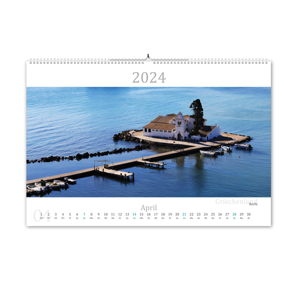 2024 Kalender im Mittelmeer