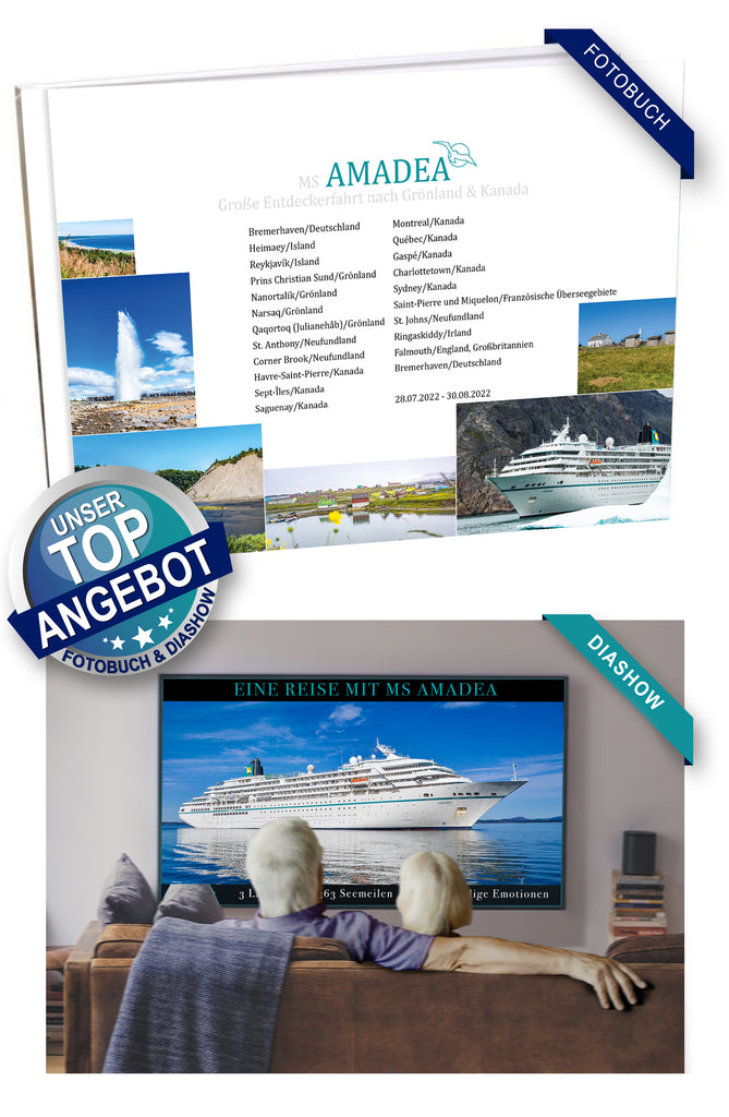 AMA436_ Große Entdeckerfahrt nach Grönland & Kanada mit MS Amadea 28.07.2022 - 30.08.2022
