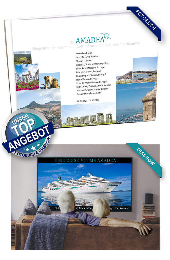 AMA456_ Pfingsturlaub zwischen der Cote d’Azur und den Inseln des Atlantiks mit MS Amadea 22.05.2023 - 08.06.2023