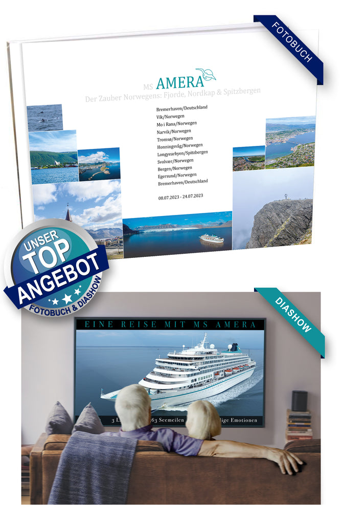 AMR101_ Der Zauber Norwegens: Fjorde, Nordkap & Spitzbergen mit MS Amera  08.07.2023 - 24.07.2023