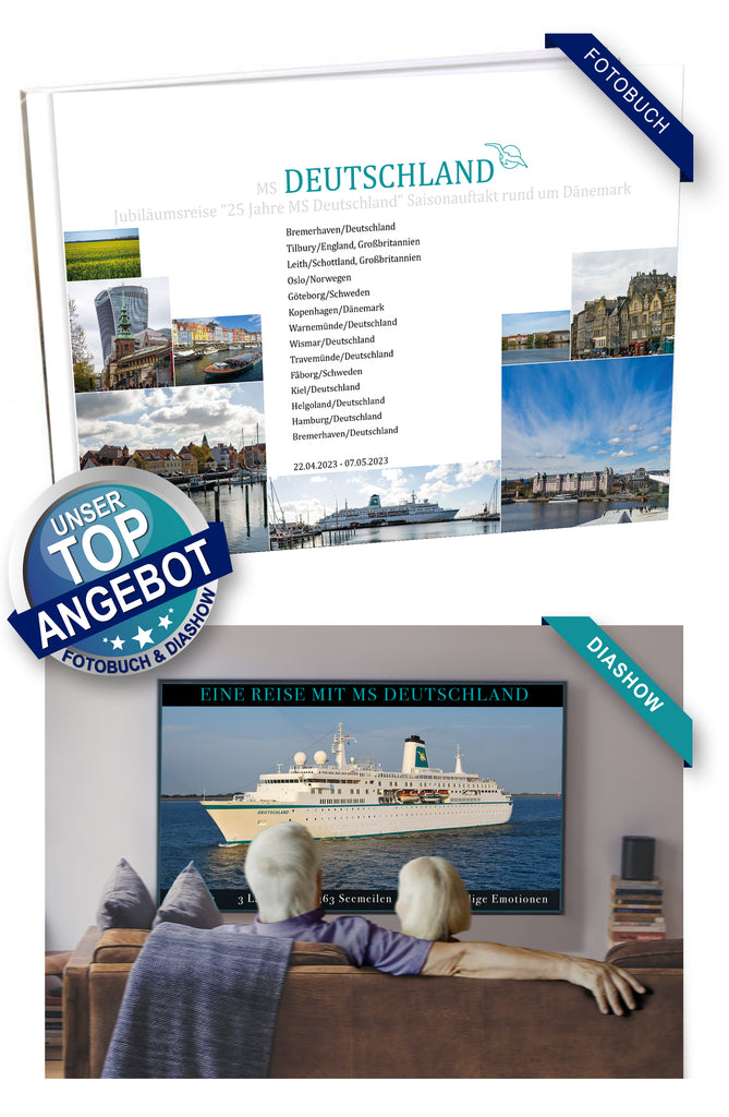 DEU072_ Jubiläumsreise “25 Jahre MS Deutschland” Saisonauftakt rund um Dänemark mit MS Deutschland  22.04.2023 - 07.05.2023